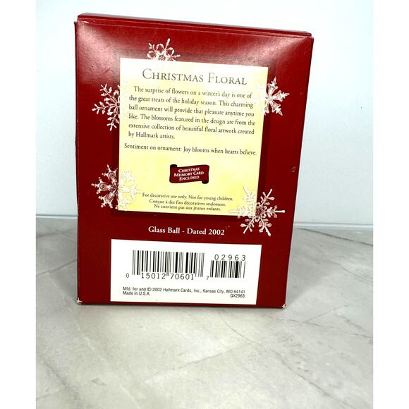 2002 Hallmark Christmas Floral Christmas Tree Ornament No Memory Card - Picture 5 of 5